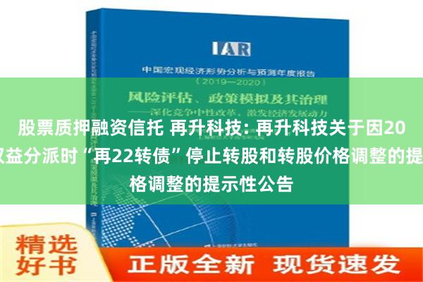 股票质押融资信托 再升科技: 再升科技关于因2023年度权益分派时“再22转债”停止转股和转股价格调整的提示性公告