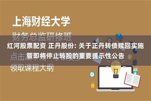 红河股票配资 正丹股份: 关于正丹转债赎回实施暨即将停止转股的重要提示性公告